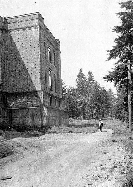 #16 Northwest corner of building site, possibly with architect Walter Wilder, Washington State Capitol Temple of Justice construction, Olympia, 1917