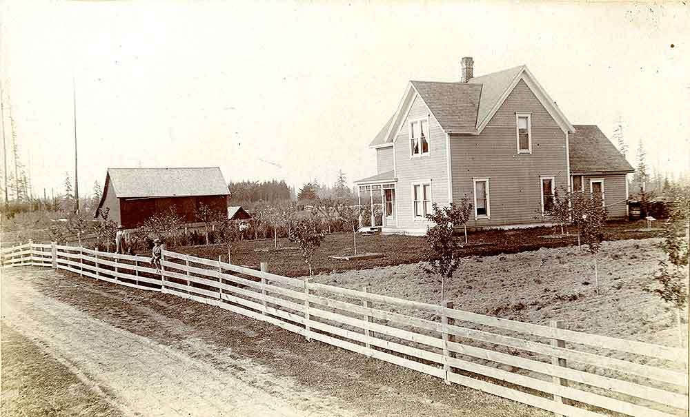 #57 Two-story home and the Calvin Waddle home on the west side of Ward Lake, Olympia, 1895