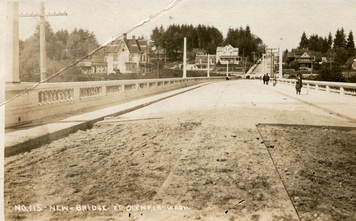 #75 New Bridge at Olympia Wash, 1918