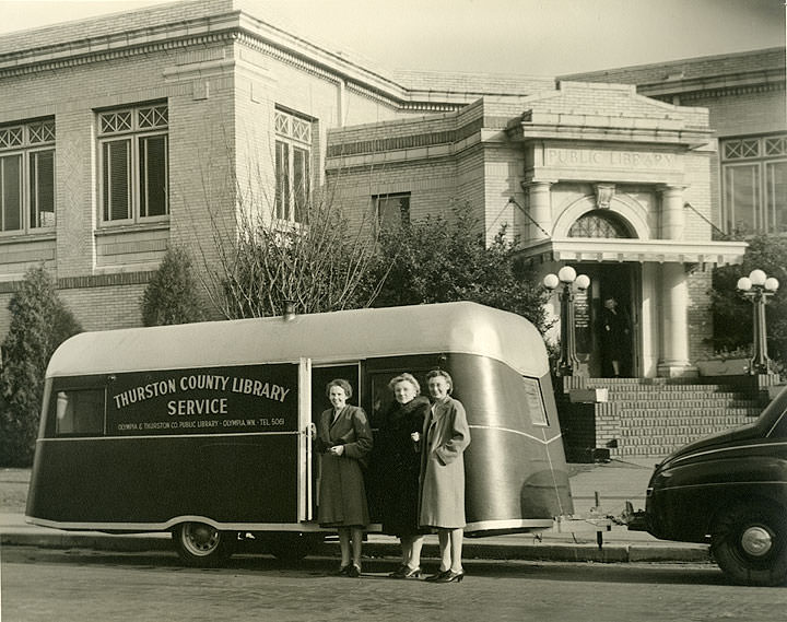 #45 Thurston County Library Service book trailer, Olympia, 1929
