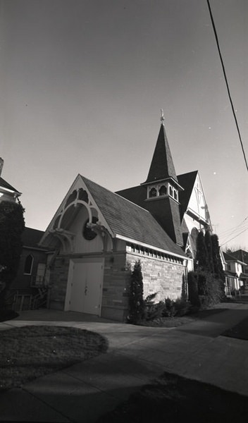 #70 Negative photograph of Trinity Lutheran church building, Olympia, 1961
