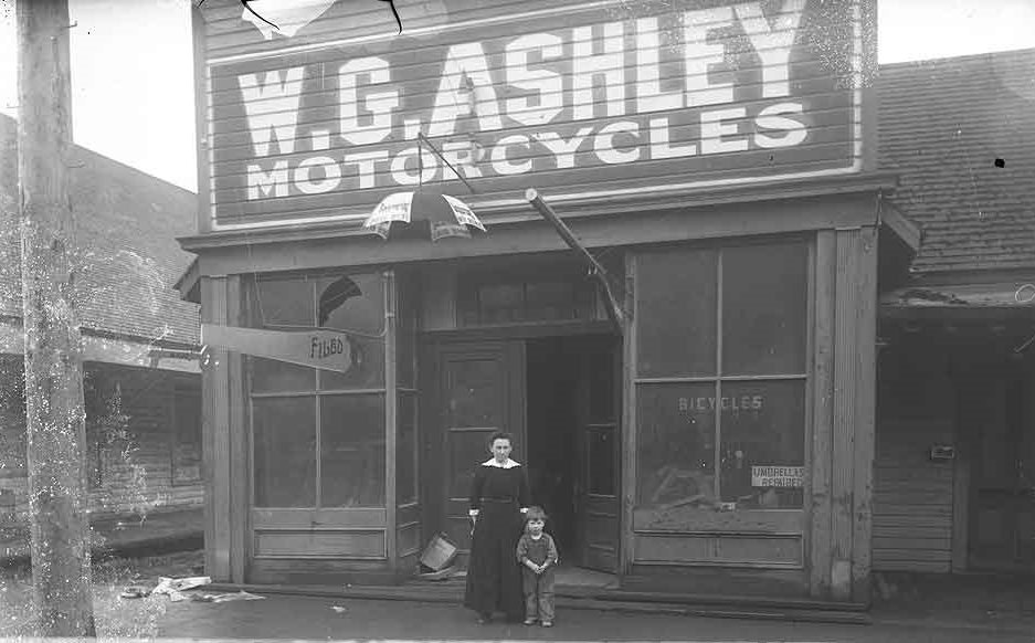 #96 W.G. Ashley Motorcycle and Repair Shop, 216 West 4th, Olympia, 1914