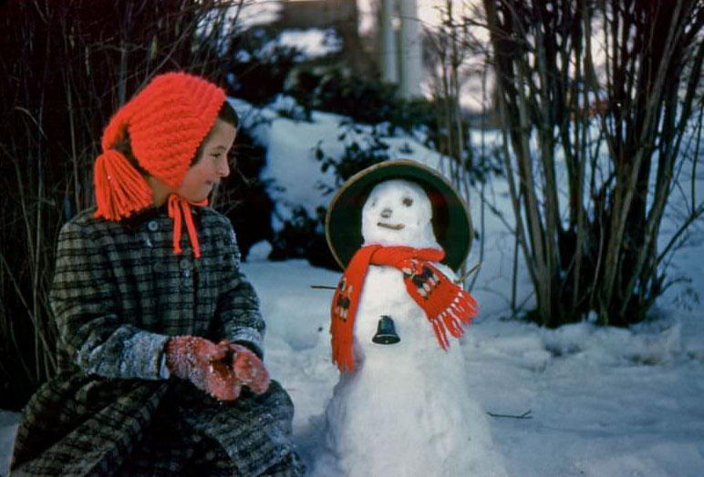#31 Diane and snowman, circa 1959