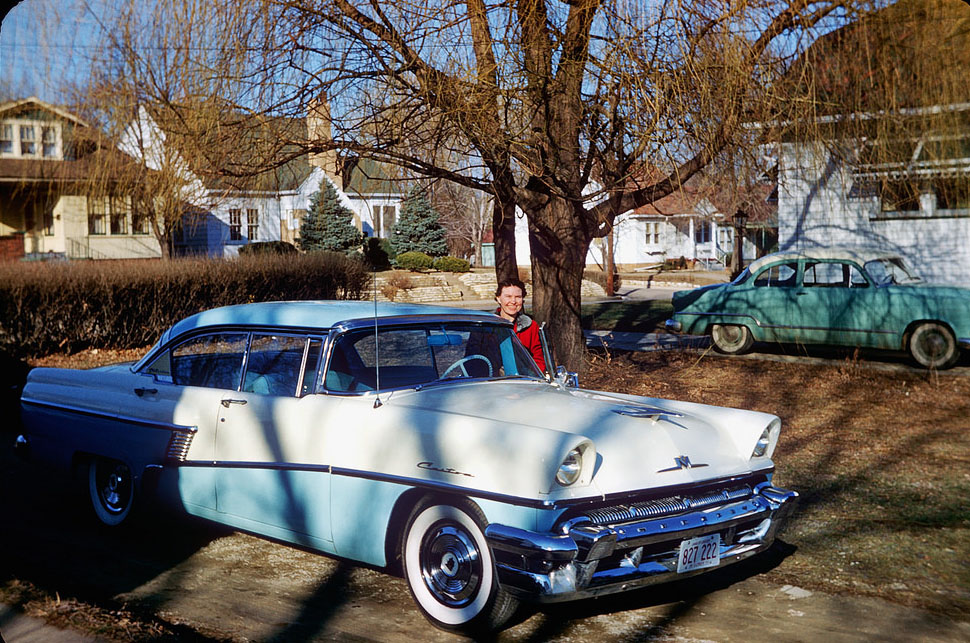 #10 Woman poses with her 1956 Mercury, Peoria, Illinois, 1957
