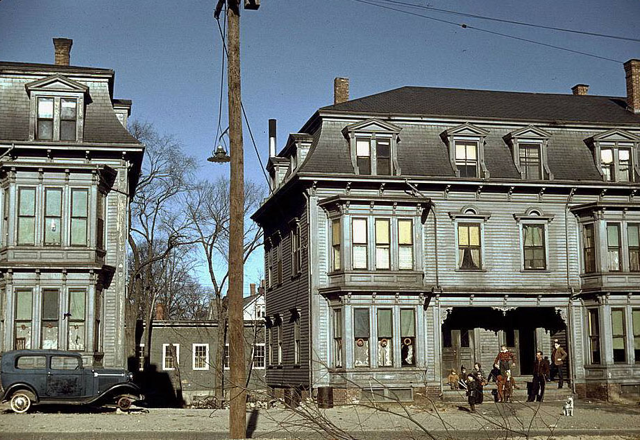 #69 Children in the tenement district, Brockton, Massachusetts, 1950s