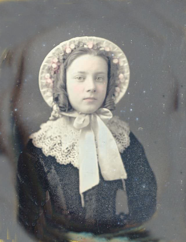 #12 A pretty little girl in her pink bonnet