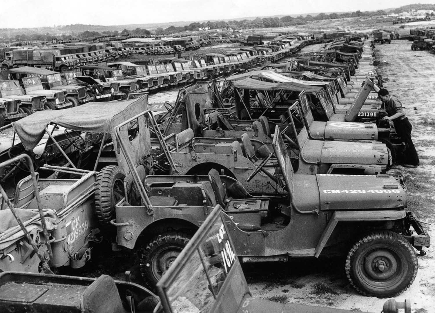 #10 A pile of aluminum is all that remains of a plane at Kingman Air Force Base, 1947.