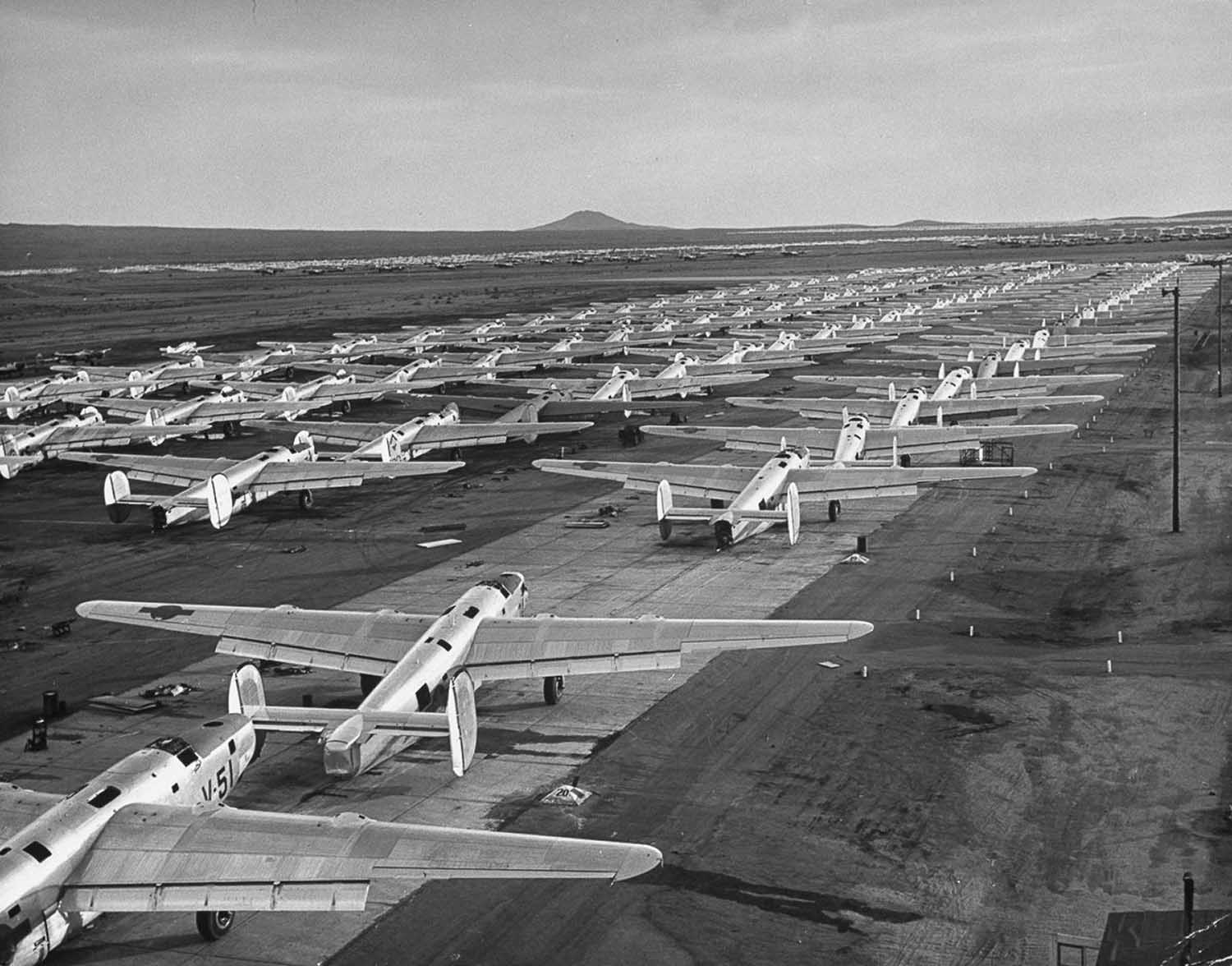 #7 Heavy bombers await disassembly at Kingman Air Force base in Arizona, 1947.
