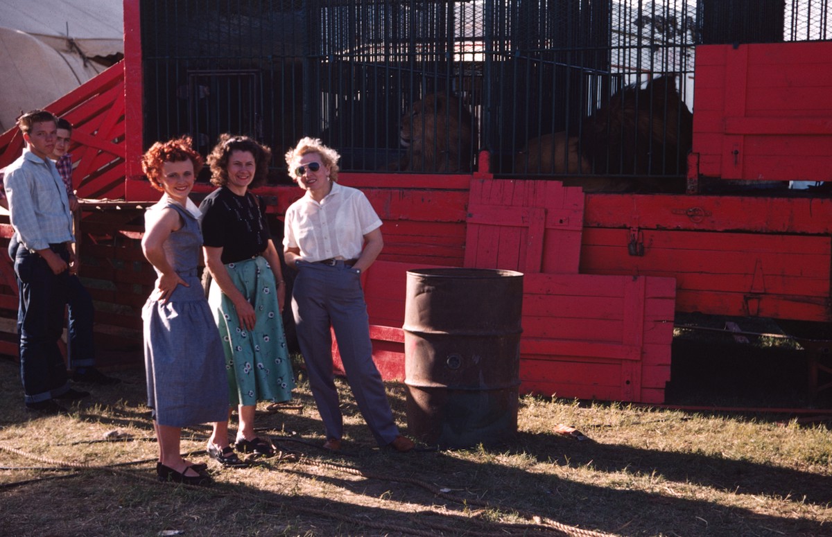 #38 Shirley, Dorrie Orton, and Gracie at the Kelly-Miller Circus, 1954