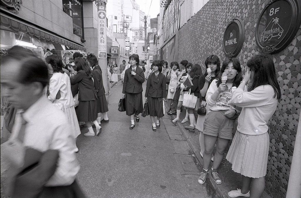 #8 People walk the Spain zaka in Shibuya, Tokyo, 1984