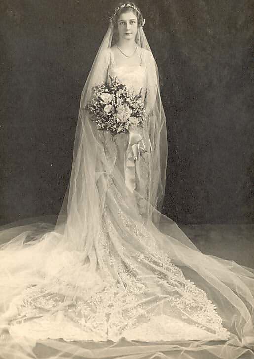 #8 Bride in exquisite French wedding dress, 1877