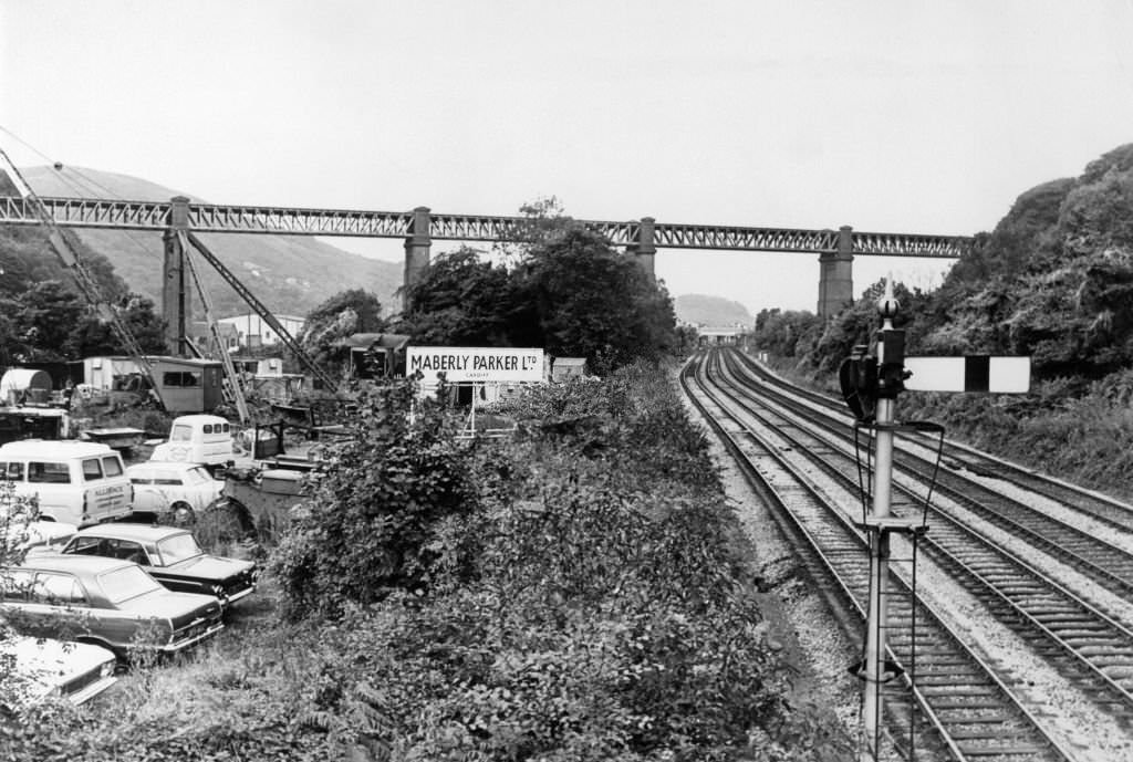 #102 Walnut Tree Viaduct, a railway viaduct located above the southern edge of the village of Taffs Well, Cardiff, South Wales, Friday 20th September 1968.