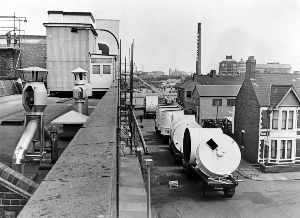 #104 Blocking the road outside Avana Bakeries, are these giant silos, which arrived to be installed in the new extensions of the bakeries, 14th June 1968.