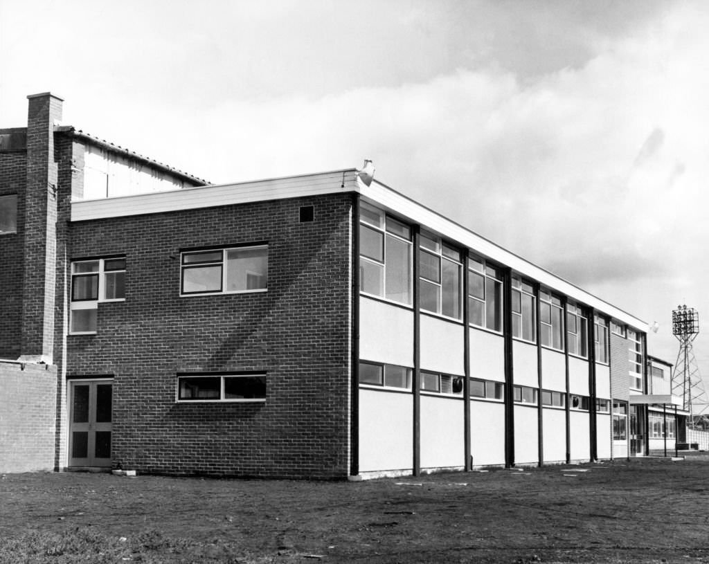 #120 The New °20,000 block of dressing rooms, offices and a dining hall at Stradey Park headquarters of Llanelli rugby club, which will be opened this season, 1966.