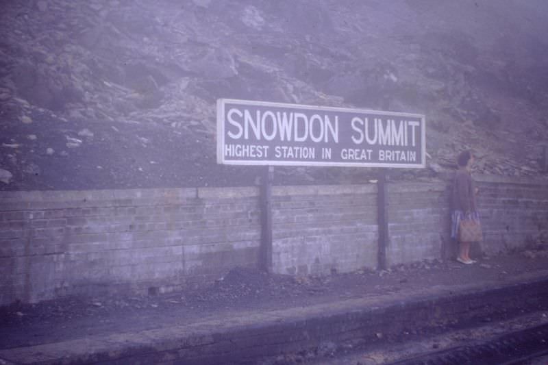 #41 Train at summit of Snowdon, 1960s