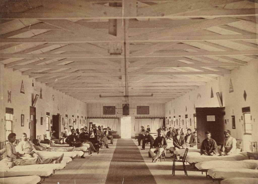 #49 Armory Square Hospital, Interior of Ward K, 1863.
