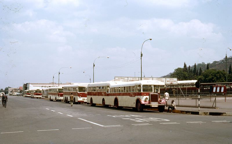 #4 Salisbury United Omnibus Company Ltd. bus terminal in city (now Harare), September 19, 1968
