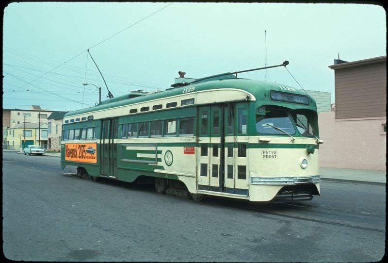 #100 PCC on Wawona Street at the end of the L-Line looking northwest, 1971