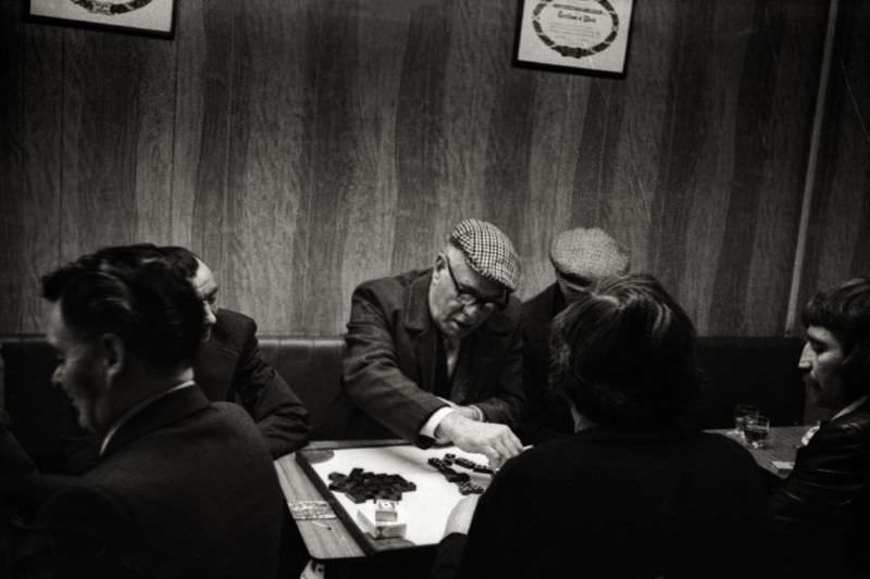 #8 Domino players at Fell Em Doon Social Club, 1977