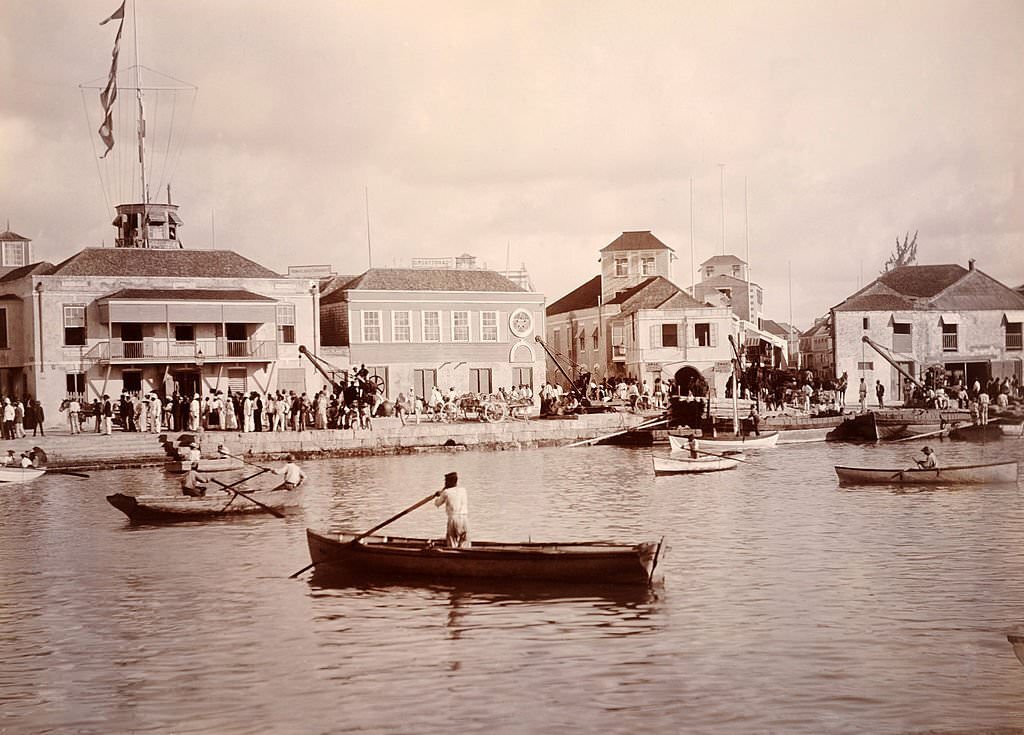 #102 The Wharf in Bridgetown, Barbados, West Indies, 1890.