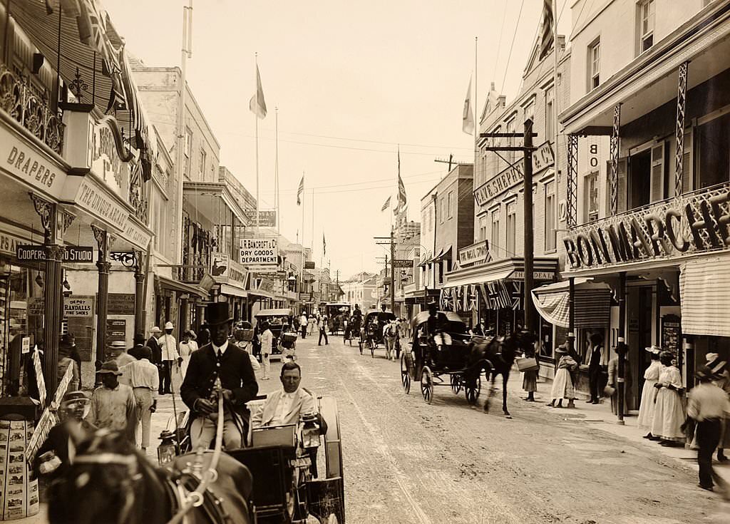 #103 The principal commerical street in Bridgetown, Barbados, West Indies, 1890.