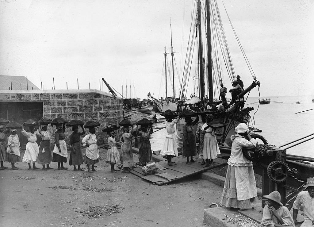 #110 Loading a ship, Bridgetown, 1890