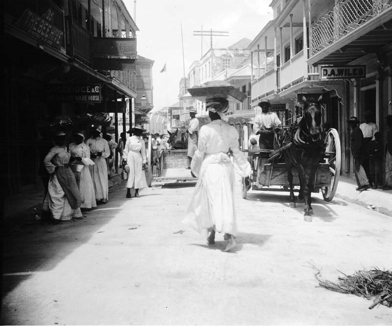 #16 Bridgetown street scenes, 1890s