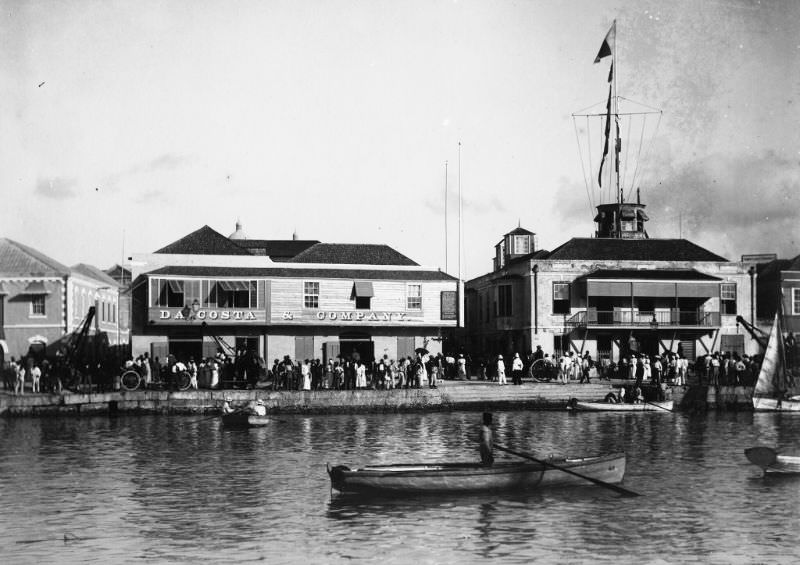 #28 Landing wharf at careenage, Bridgetown, 1880s