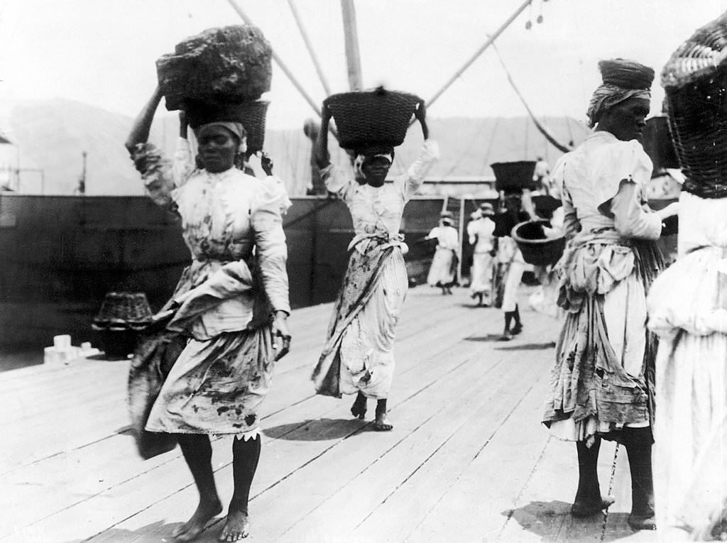 #71 Women Carrying Coal on their Heads in Bridgetown, 1935
