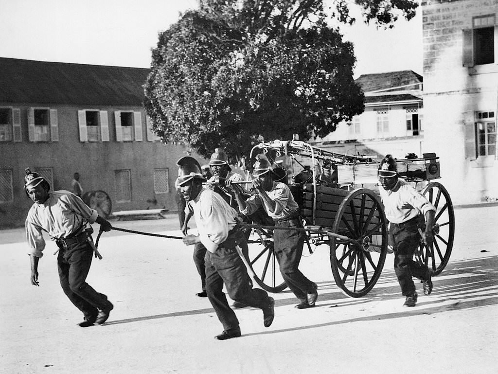 #72 Training of Firemen in Bridgetown, 1930