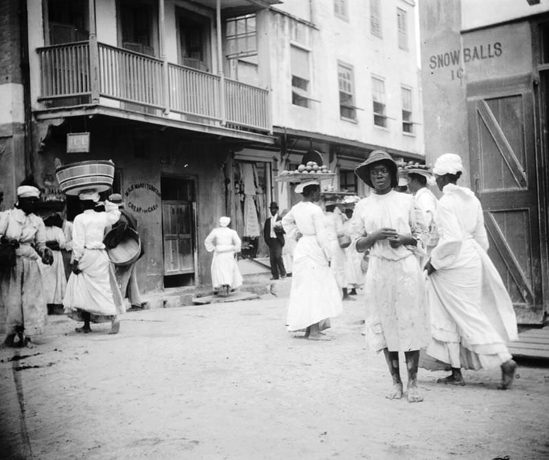 #12 Bridgetown street scenes, 1890s