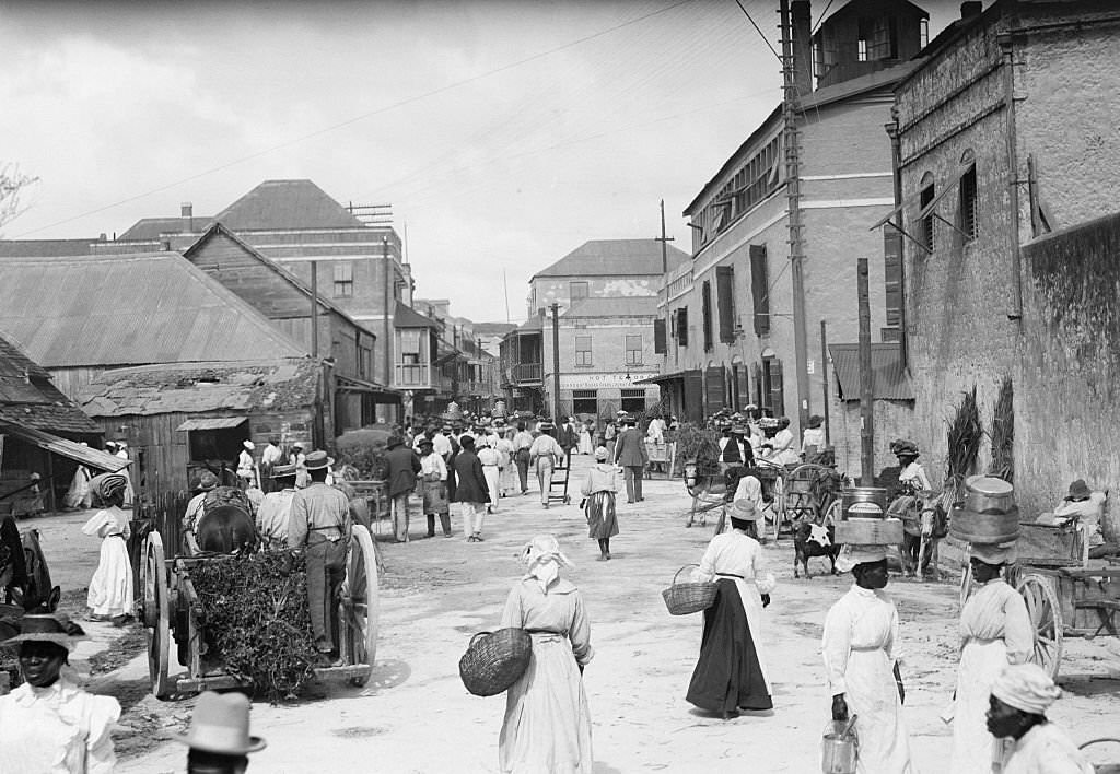 #93 People at Outdoor Market, Bridgetown.