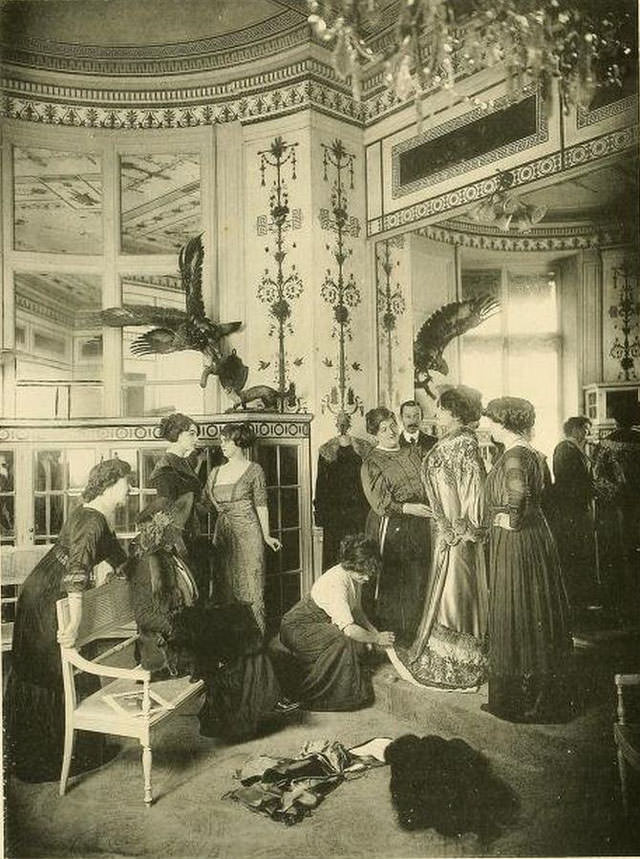 #28 Edwardian Paris Fashion Houses: Stunning Photos of Beautiful Ladies in Tailor Stores in the 1910s #28 F