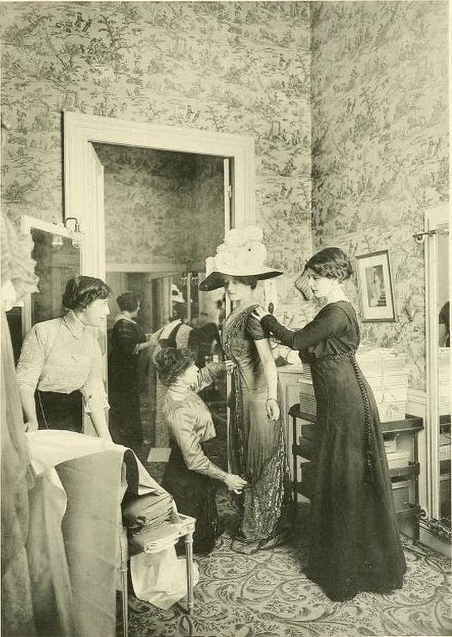 #44 Edwardian Paris Fashion Houses: Stunning Photos of Beautiful Ladies in Tailor Stores in the 1910s #44 F