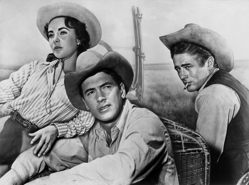 #15 Elizabeth Taylor and Rock Hudson pose for a composit photo on the set of the Warner Bros film ‘Giant’ in 1955 in Marfa, Texas.