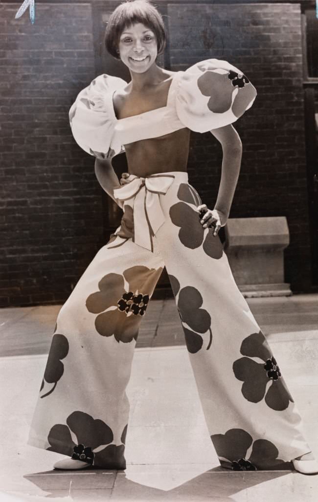#3 Enid Rose in evening culottes by Anne Matthews, 1970s