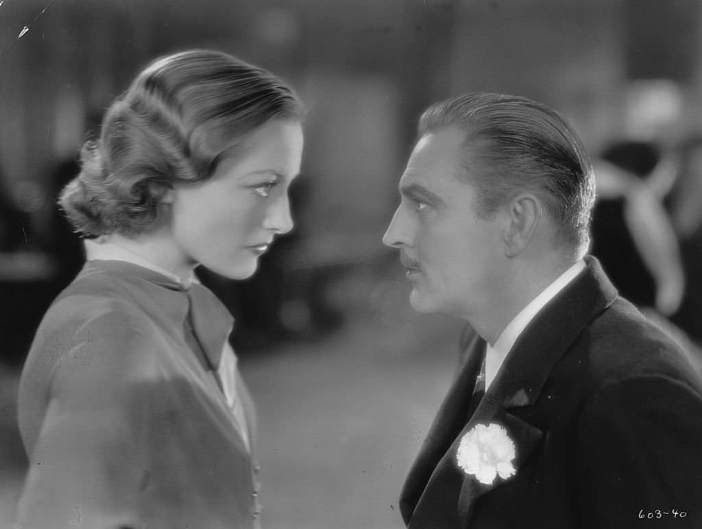 #47 American screen stars Joan Crawford and John Barrymore have a face off in the 1932 classic ‘Grand Hotel’.