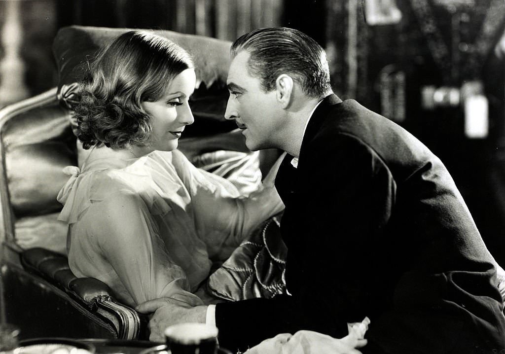 #49 John Barrymore and Greta Garbo appearing in the film ‘Grand Hotel’, 1932.