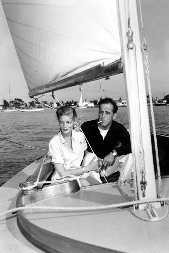 #6 In 1954, Lauren Bacall and Humphrey Bogart spent their honeymoon in Newport, CA together