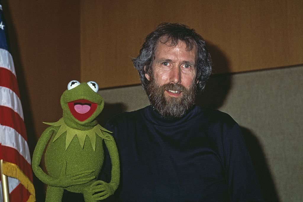 #20 Jim Henson with his best-known Muppet character, Kermit the Frog, January 1984.