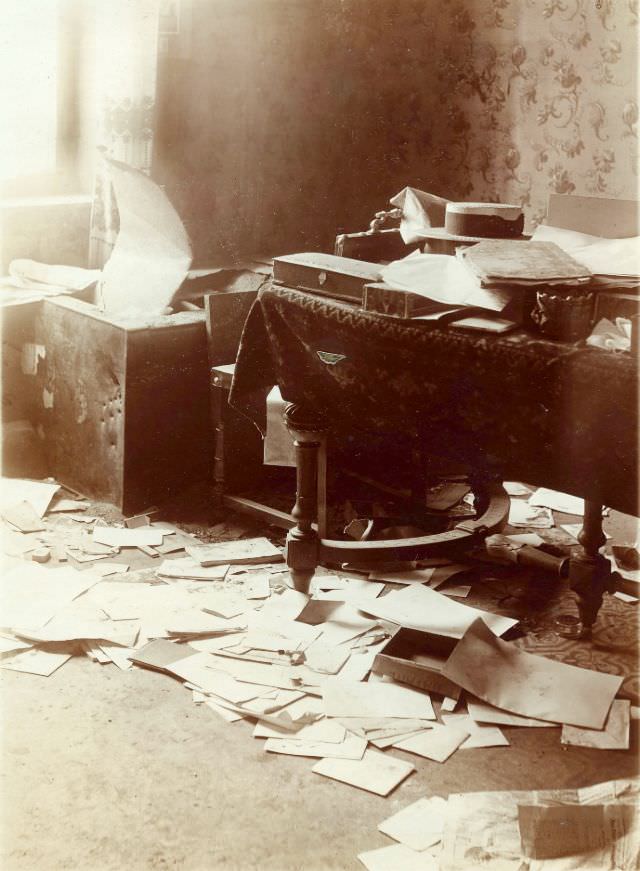 #27 Shrapnel-pocked building interior, Leuven, August 1914