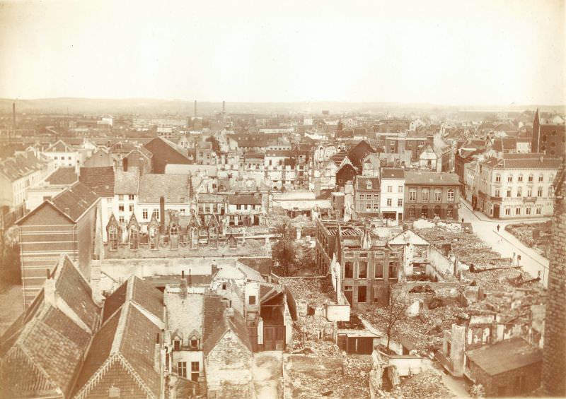 #8 City Hall view of more destruction, Leuven, August 1914
