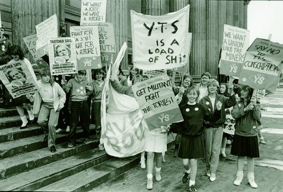 #130 School students’ strike against Youth Training Scheme conscription, 1985.
