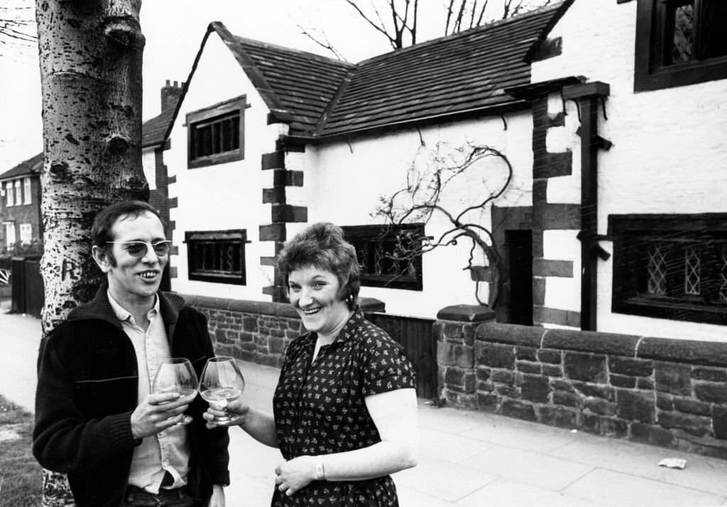 #57 John and Dorothy Crawley outside their West Derby home, Tue Brook house.