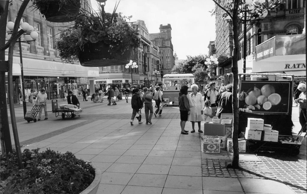 #65 Street Traders in Church Street Liverpool, 26th July 1988.