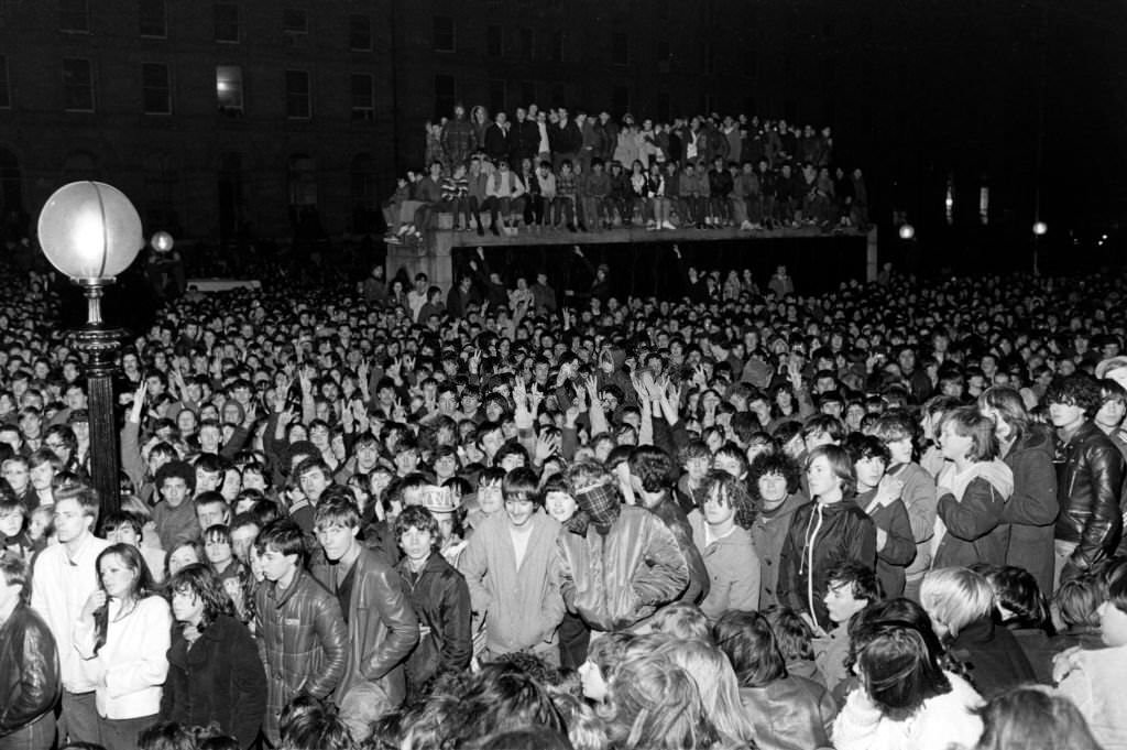 #153 Crowd gathered in tribute to John Lennon in Liverpool, December 14, 1980