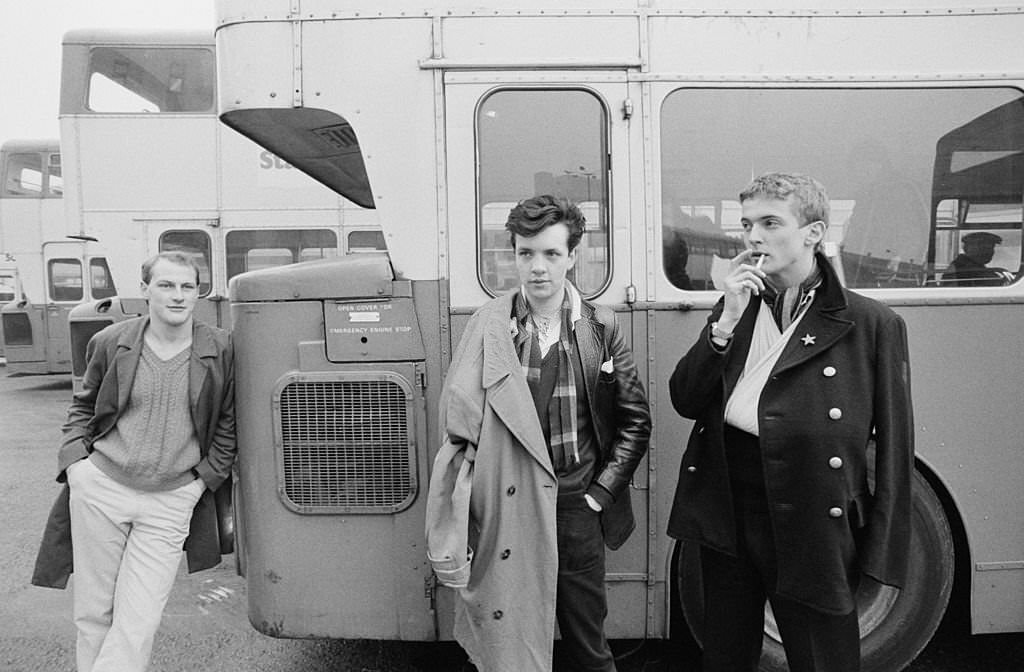 #95 Pete Wylie (centre) of British band Wah! in Liverpool, England on January 11, 1980.