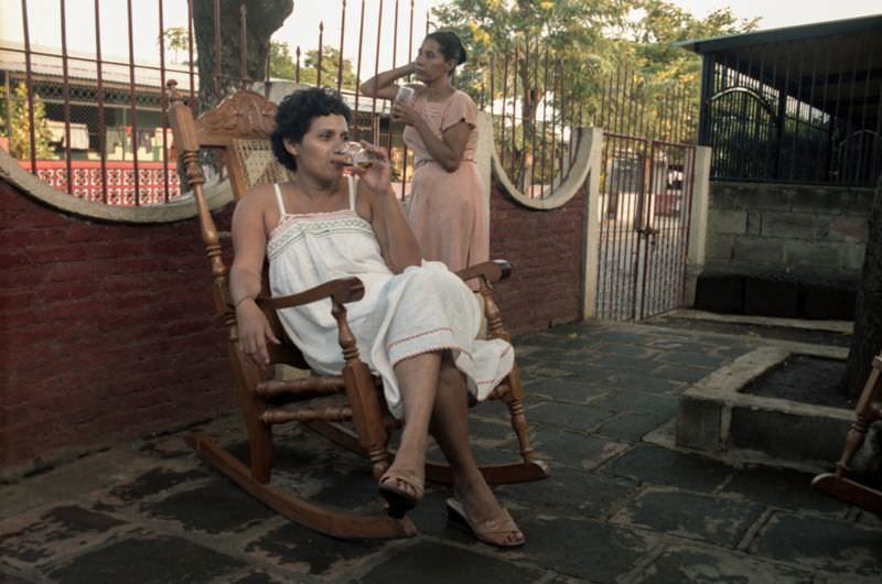#17 Drinking Coca-Cola on the front patio, Managua, Nicaragua, 1985