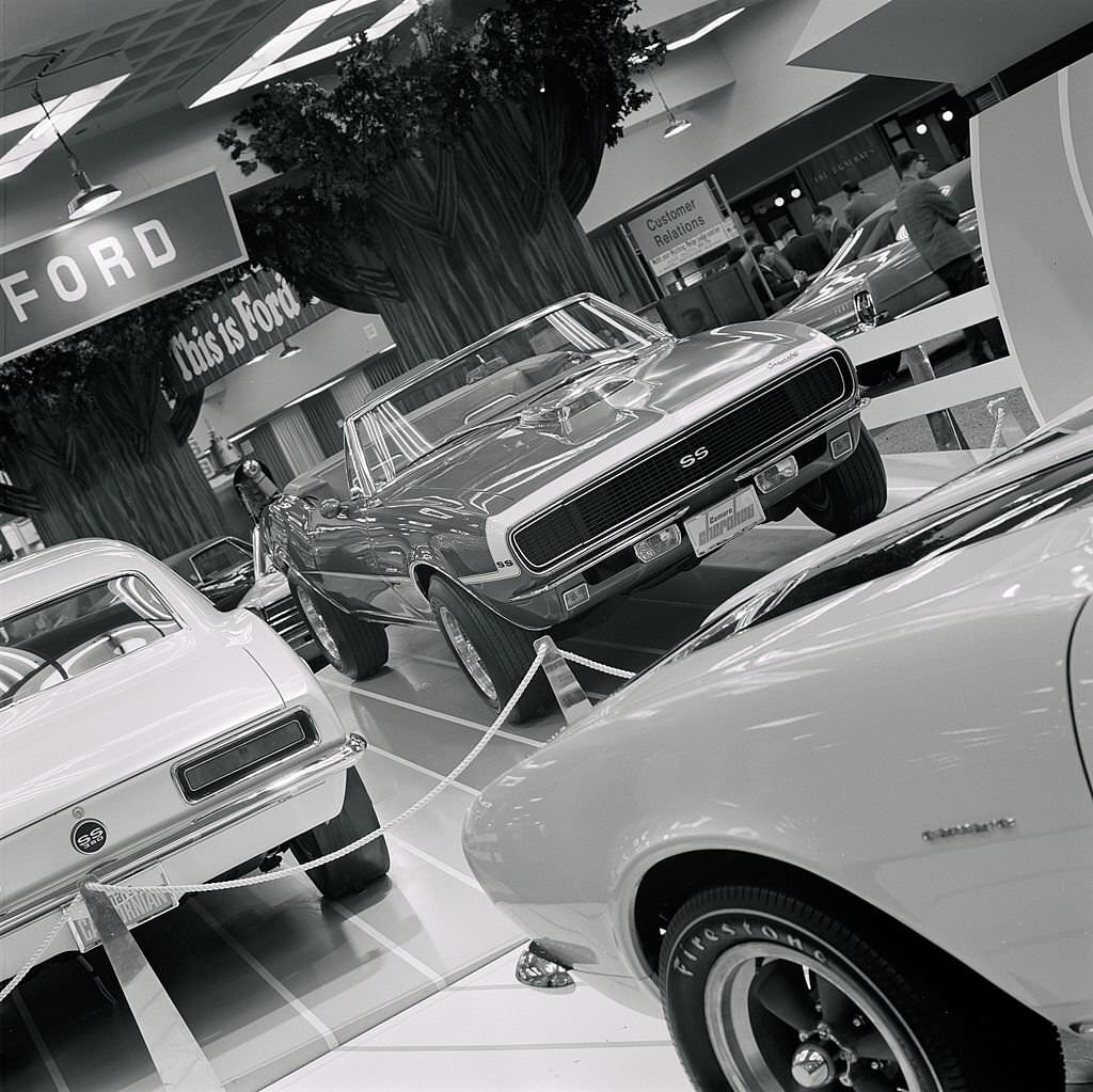 #1 A variety of Chevrolet Camaro’s on display at the New York Auto Show, 1967