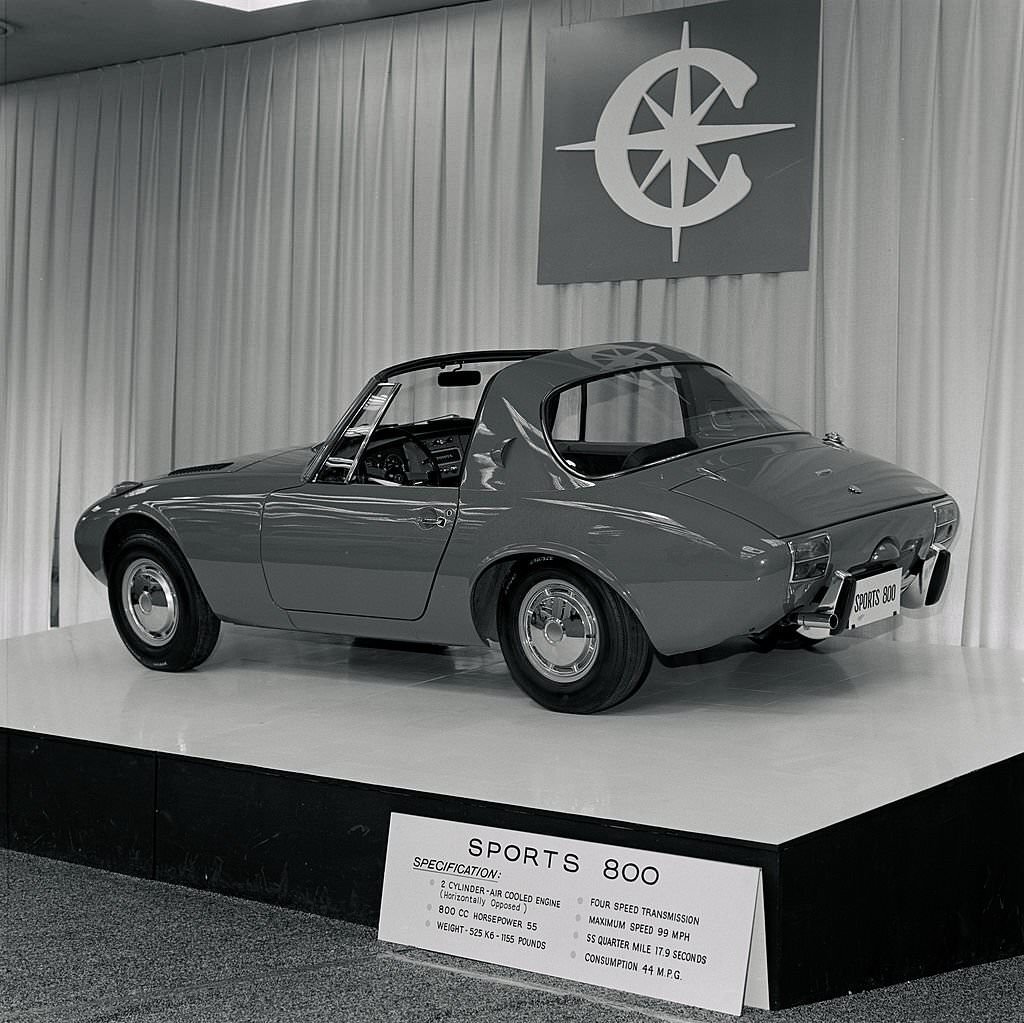 #12 A Toyota Sports 800 on display at the New York Auto Show, 1967